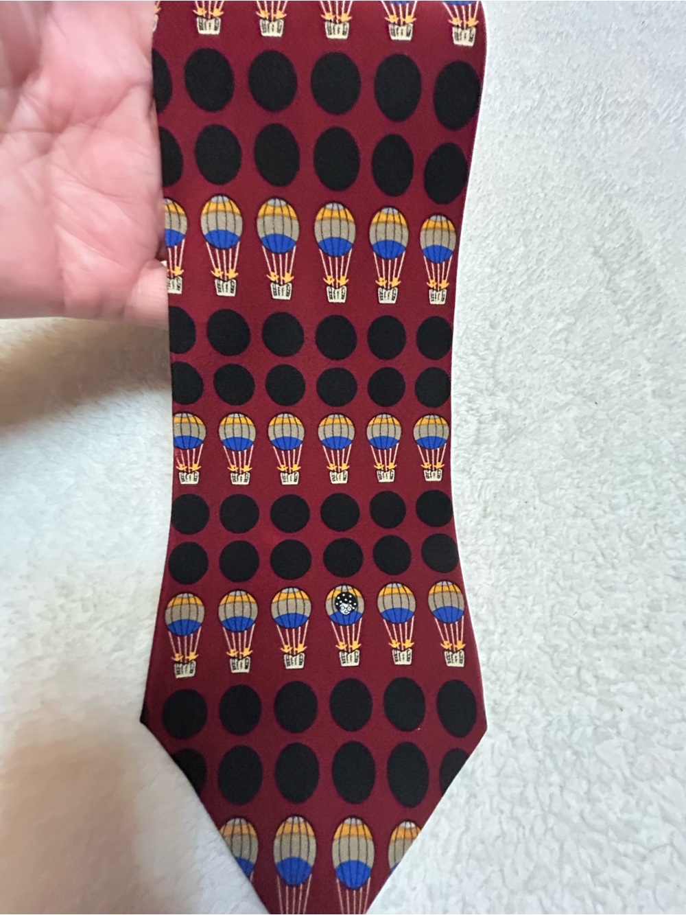🎁3 for $30 - Burgundy Hot Air Balloon Tie